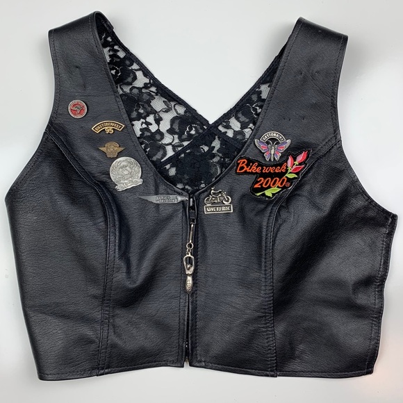 Jackets & Blazers - Leather Vest | Harley Davidson & Bike Pins Patch